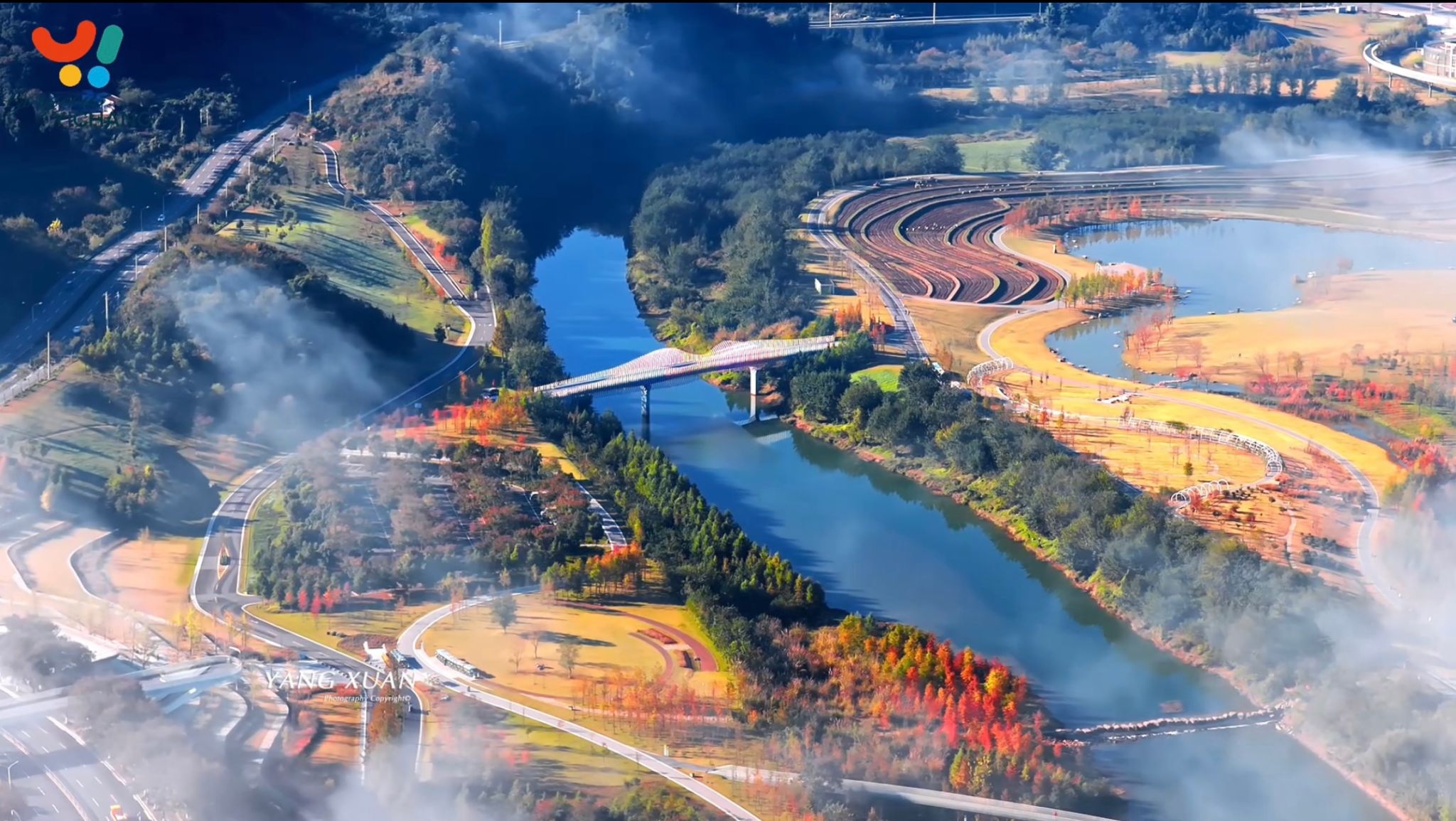 Sun-lit Juanqiao Wetland in early winter